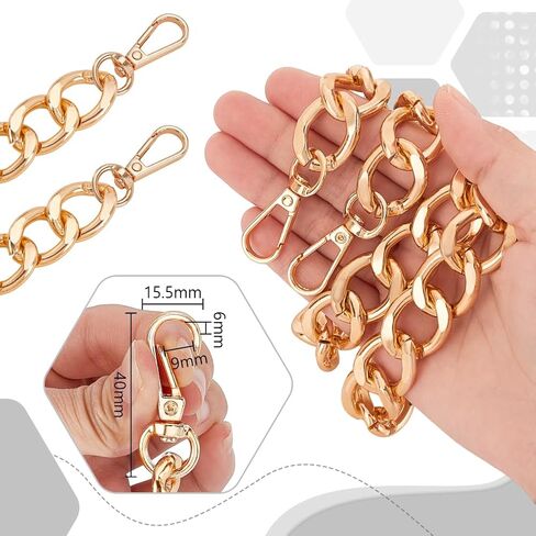 PH PandaHall Chunky Metal Purse Chain Metal Chain Strap, Handles Shoulder Strap Handbag Chain Replacement in Saudi Arabia