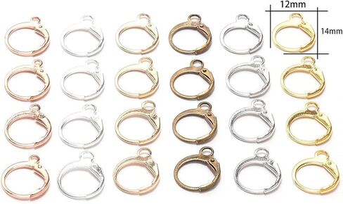 20Pcs Copper Earring Hooks, 14×12mm Red Copper Round French Lever Hooks, Wire Settings Base Hoops Earrings for DIY Earring Designs Jewelry Making, Jewelry Findings in Saudi Arabia