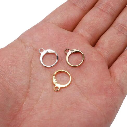 20Pcs Copper Earring Hooks, 14×12mm Red Copper Round French Lever Hooks, Wire Settings Base Hoops Earrings for DIY Earring Designs Jewelry Making, Jewelry Findings in Saudi Arabia