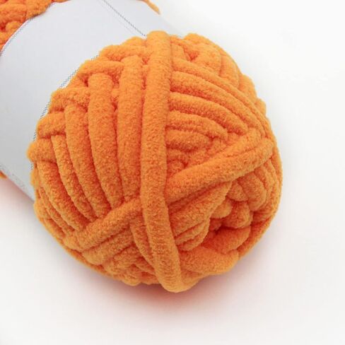 Niceec Chenille Yarn Blanting Yarn للحياكة خيوط خيالية لكروشيه نسج Craft Craft Engle 40m (44yds ، 100g) _orange in Saudi Arabia