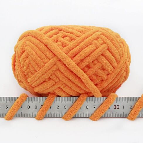 Niceec Chenille Yarn Blanting Yarn للحياكة خيوط خيالية لكروشيه نسج Craft Craft Engle 40m (44yds ، 100g) _orange in Saudi Arabia