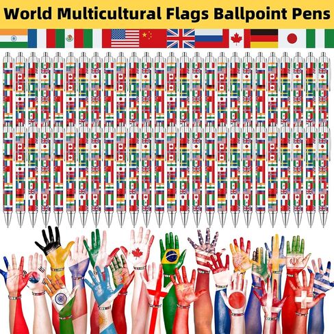 60 PCS International World Flags Party Favors تشمل 30 علامة من الدول أقلام معصم مطاطية لرحلة السفر حول Globe Decor World Sports Events Supplies Supplies in Saudi Arabia