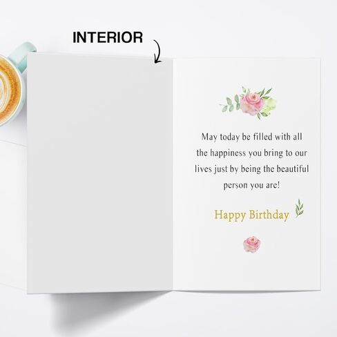 Birthday Card for Aunt,Unique Auntie Gifts from Nephew Niece,Thick Card Stock with Premium Envelope 5.3in x 8in in Kuwait