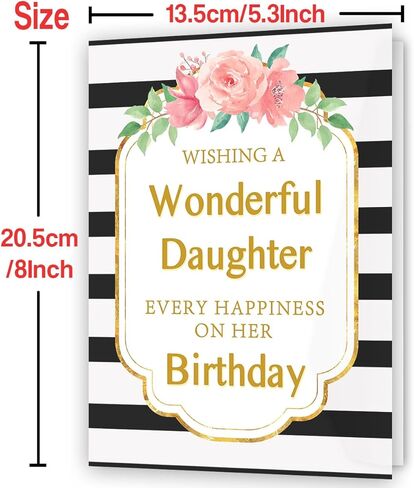 Birthday Card for Aunt,Unique Auntie Gifts from Nephew Niece,Thick Card Stock with Premium Envelope 5.3in x 8in in Kuwait