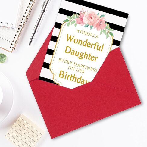 Birthday Card for Aunt,Unique Auntie Gifts from Nephew Niece,Thick Card Stock with Premium Envelope 5.3in x 8in in Kuwait