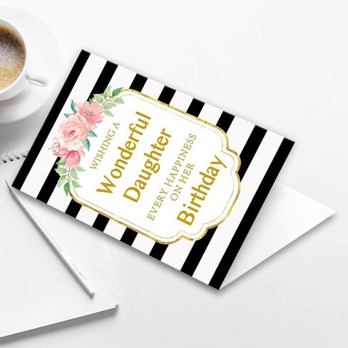 Birthday Card for Aunt,Unique Auntie Gifts from Nephew Niece,Thick Card Stock with Premium Envelope 5.3in x 8in in Kuwait