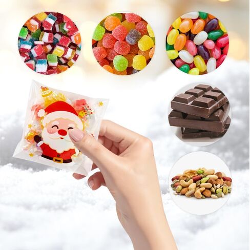 100 PCS Halloween Self-sealing Candy Bags(4x4 Inch) Trick or Treat Ziplock Cellophane Bags for Goodie Treat Cookie Goody Gifts Wrap Pumpkin Castle Spider Ghost Pouches Halloween Party Favors Supplies in Kuwait
