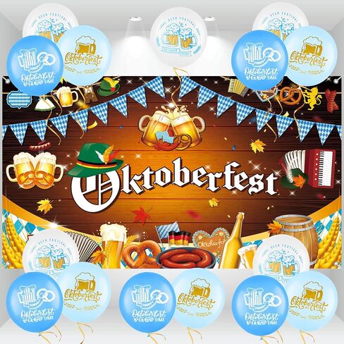 AhfuLife Large Oktoberfest Backdrop Banner 5.9 × 3.6 Ft, Oktoberfest Fabric Background Banner for Garden Table Wall Indoor Outdoor Home Party Decorations in Saudi Arabia
