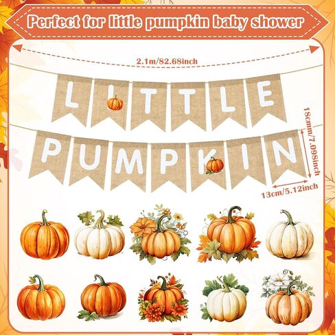 Fall Pink Little Pumpkin Baby Shower Banner Burlap Decorations Halloween Autumn Thanksgiving Baby Shower Party Garland Decorations for Boy Girl Gender Reveal Wedding Birthday Party Decor in Saudi Arabia