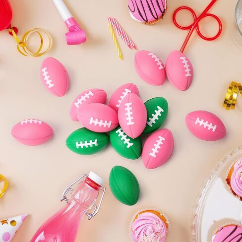 Blulu 30 Pack Mini Foam Football 2.17 "Pink and Green Mini Football Party لصالح كرة الإجهاد الكبرى كرة قدم رياضية صغيرة من أجل الساحرة الخضراء الخضراء تحت عنوان حفلة كرنفال كرنفال in Saudi Arabia