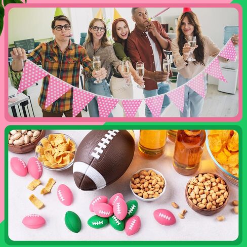 Blulu 30 Pack Mini Foam Football 2.17 "Pink and Green Mini Football Party لصالح كرة الإجهاد الكبرى كرة قدم رياضية صغيرة من أجل الساحرة الخضراء الخضراء تحت عنوان حفلة كرنفال كرنفال in Saudi Arabia