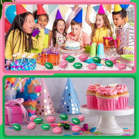 Blulu 30 Pack Mini Foam Football 2.17 "Pink and Green Mini Football Party لصالح كرة الإجهاد الكبرى كرة قدم رياضية صغيرة من أجل الساحرة الخضراء الخضراء تحت عنوان حفلة كرنفال كرنفال in Saudi Arabia