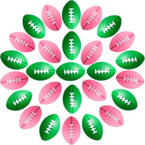 Blulu 30 Pack Mini Foam Football 2.17 "Pink and Green Mini Football Party لصالح كرة الإجهاد الكبرى كرة قدم رياضية صغيرة من أجل الساحرة الخضراء الخضراء تحت عنوان حفلة كرنفال كرنفال in Saudi Arabia