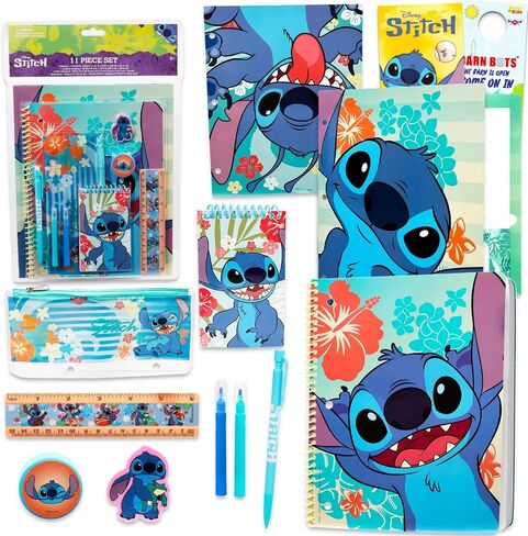 Disney Stitch إلى مجموعة المدرسة - 13 جهاز كمبيوتر مع التجربة 626 مجلدات ، دفتر ملاحظات ، محو ، حالة ، الوشم ، وأكثر من | تم تعيين لوازم الفصول الدراسية ليلو وغرزة للأطفال in Saudi Arabia