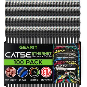 GearIT Cat5e Ethernet Patch Cable 1 Foot - Snagless RJ45 Computer LAN Network Cord, Blue in Kuwait
