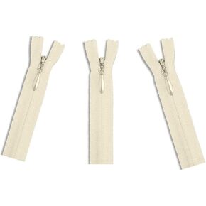 YKK #3 Invisible (Conceal) Zippers - Perfect for Clothes, Crafts, & Sewing Projects - Color: Natural #801 - Choose Your Length - Made in The United States (3 Zippers Per Pack) (Invisible - 30" Inches) in Kuwait