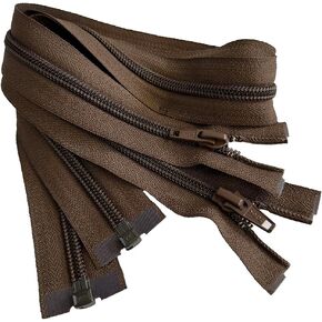 2pcs YKK #5 24" Inches Nylon Coil Medium Weight Sport Jacket Zipper Separating Choose Your Color Made in The United States (Mocca Brown #569W) in Kuwait