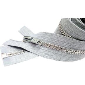 YKK 13" Jacket Zipper (Special Custom) YKK #5 Aluminum Metal - Medium Weight Separating - Color Steel Grey 119 (1 Zipper/pack) in Kuwait