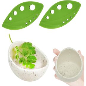Pottery Herb Stripper Bowl, Handmade Ceramic Herb Stripper with 2 Tools, Different Sizes Holes for Parsley, Rosemary, Collard Greens, Kitchen Gadget for Separating Leaves and Stems(3-Piece Set) in Kuwait