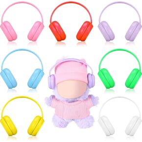 7 Pcs Miniature Headphones for 17 cm Doll Multiple Colors Cute Doll Dress up Headphones Toy Costume Accessories for 15 - 18cm Dolls in Saudi Arabia