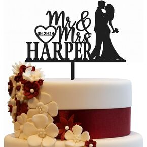 Wedding Cake Toppers- Custom Cake Toppers with Timeless Design- Mr & Mrs Cake Topper to Celebrate Love at Weddings, Anniversaries, & Special Occasions- Make Every Moment Unforgettable with Cake Topper in Saudi Arabia