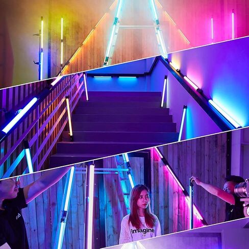 Godox TL60 RGB Tube Light,CRI 96 TLCI 98,Color Temper 2700K~6500K,100% Brightness (LUX),39 FX Effects,2.4G Wireless,Support APP Control/DMX Control in Kuwait