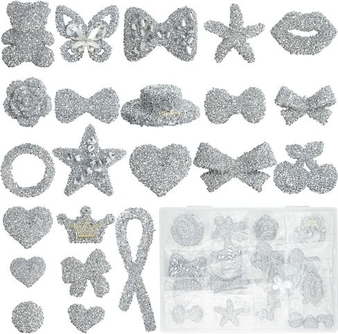 Rhinestone Junk Case Charms – Big Red Bling Charms for Junk Cases, Resin & Rhinestone Hearts, Bows, Stars, Lips, Bears, Butterflies with Flat Backs, Easy to Use in Kuwait
