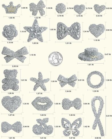 Rhinestone Junk Case Charms – Big Red Bling Charms for Junk Cases, Resin & Rhinestone Hearts, Bows, Stars, Lips, Bears, Butterflies with Flat Backs, Easy to Use in Kuwait