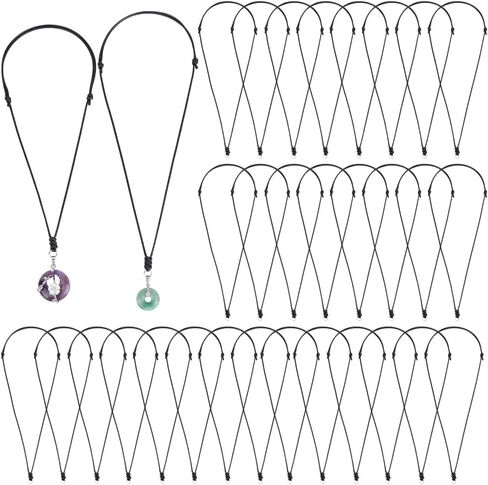 PH PandaHall Waxed Cord Necklace 36pcs Necklace String Rope Adjustable Necklaces With Metal Ring for Pendants Jewelry Making in Saudi Arabia