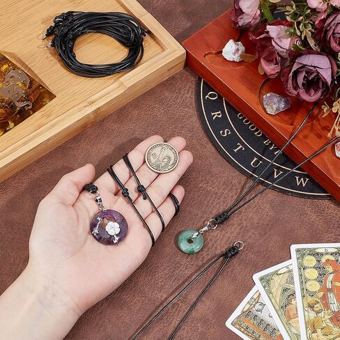 PH PandaHall Waxed Cord Necklace 36pcs Necklace String Rope Adjustable Necklaces With Metal Ring for Pendants Jewelry Making in Saudi Arabia