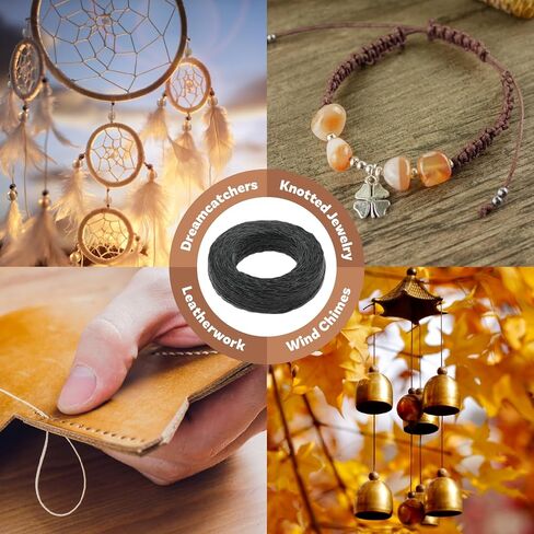 سلك الكتان المصنوع من Beadsmith - سلك الديكور ذو 4 طبقات ، لون أسود ، 25 ياردة ، قطره 0.7 مم in Saudi Arabia