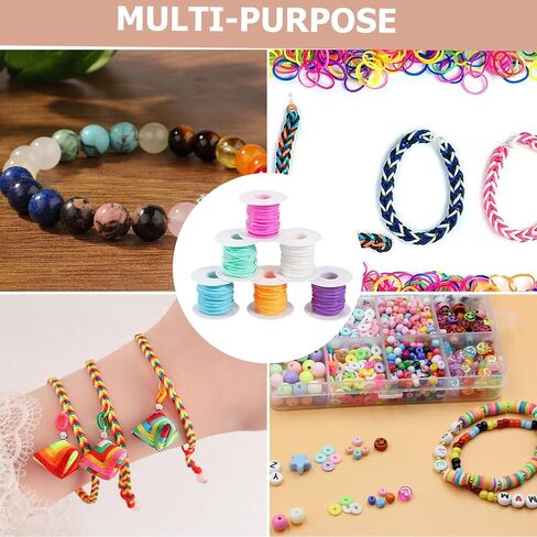 6 لفات 6 ألوان سلاسل البلاستيك الحبل الحلوى لوني اللون المرن gimp lacing قوس قزح pvc string kit kit for crafts bracelets keychains boondoggle make diy crafts supplies supplies in Saudi Arabia
