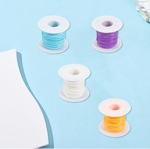 6 لفات 6 ألوان سلاسل البلاستيك الحبل الحلوى لوني اللون المرن gimp lacing قوس قزح pvc string kit kit for crafts bracelets keychains boondoggle make diy crafts supplies supplies in Saudi Arabia