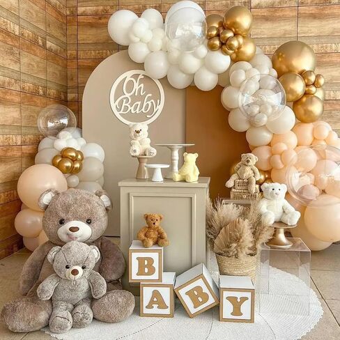 White Sand Gold Balloons Set, 12 Inch Double Stuffed Blush Beige Boho Party Balloons with Metallic Chrome Gold Neutral Cream Nude Latex Balloon for Birthday Baby Bridal Shower Wedding Party Decoration in Kuwait