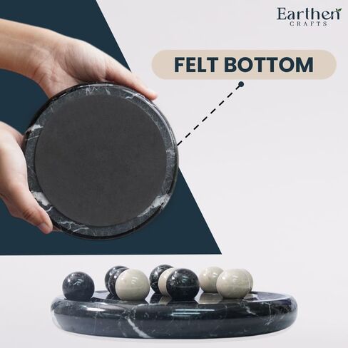 لعبة Marble Tic Tac Tae Board Game 6 بوصات لعبة Black و Verona Stone Ball Game لغرفة المعيشة ، رف الكتب ، عيد ميلاد ، زخرفة داخلية وظيفية in Kuwait