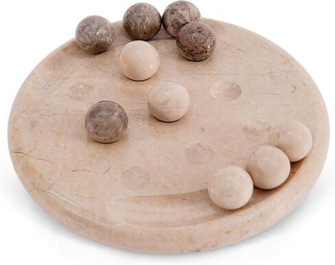 لعبة Marble Tic Tac Tae Board Game 6 بوصات لعبة Black و Verona Stone Ball Game لغرفة المعيشة ، رف الكتب ، عيد ميلاد ، زخرفة داخلية وظيفية in Kuwait