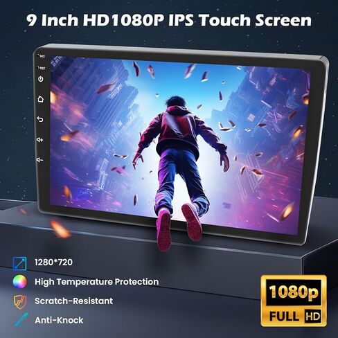 4G+64 8 Core Double Din Android 13 ستيريو سيارة مع Apple Carplay لاسلكي، 9 بوصة IPS تعمل باللمس راديو بلوتوث 5.0، لاسلكي Android Auto، GPS، WiFi، 32EQ DSP، 59 سمة UI، ميكروفون، كاميرا احتياطية AHD in Kuwait