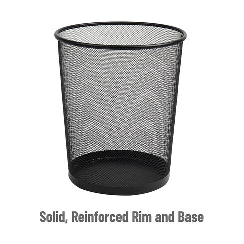 Mind Reader Mesh Trash Can ، مجموعة من 3 ، سلة ورقية نفايات ، جولة ، مكتب ، شبكة معدنية ، 11.5 "L x 11.5" W × 13.75 "H ، Black in Saudi Arabia