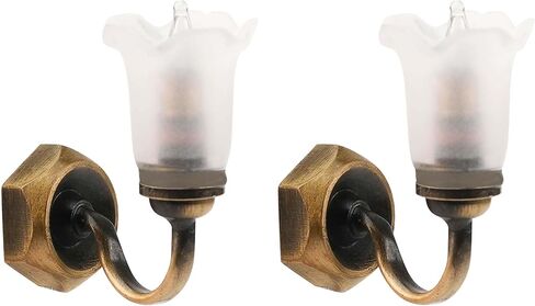 Waldosia 1:12 Scale Dollhouse Miniature Wall Sconce – 12 Volts Tulip Light Fixture for Vintage Mini Rooms, Booknook or Dioramas in Kuwait