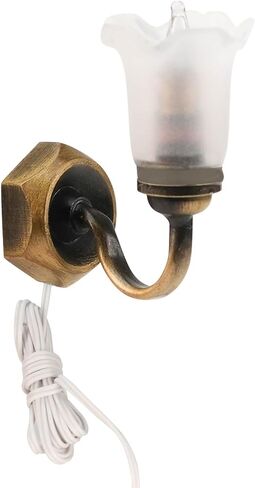 Waldosia 1:12 Scale Dollhouse Miniature Wall Sconce – 12 Volts Tulip Light Fixture for Vintage Mini Rooms, Booknook or Dioramas in Kuwait