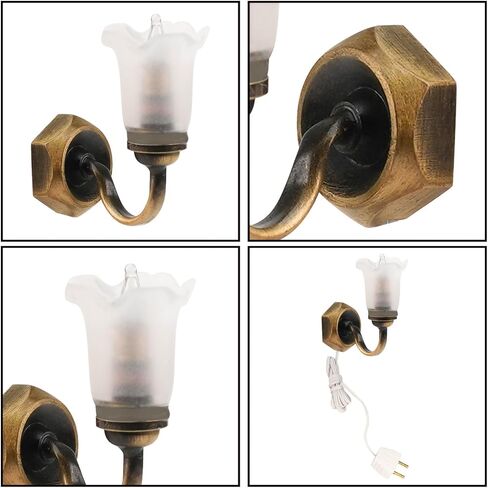 Waldosia 1:12 Scale Dollhouse Miniature Wall Sconce – 12 Volts Tulip Light Fixture for Vintage Mini Rooms, Booknook or Dioramas in Kuwait