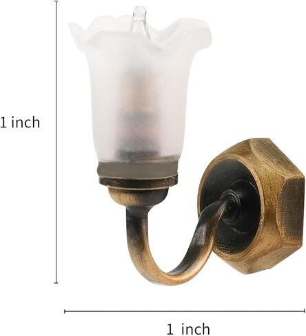 Waldosia 1:12 Scale Dollhouse Miniature Wall Sconce – 12 Volts Tulip Light Fixture for Vintage Mini Rooms, Booknook or Dioramas in Kuwait