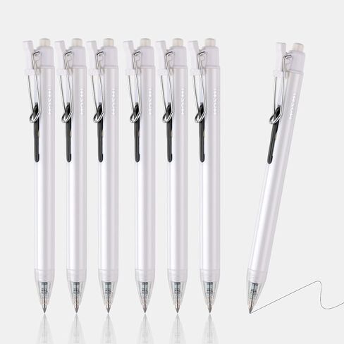 Hoshi 6 PCs Premium Retractable Gel Pens Blue Ink, 0.5mm Fine Point, Auto-Lock Pocket Clip, Quick-Dry Japanese Ink for Teacher, College, Back to School & Office Supplies in Saudi Arabia