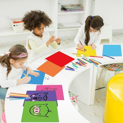 8 PCS لوحات محو جاف مغناطيسي 10 بوصة 10 بوصة مربعة مربعة جاف محو متعدد الألوان المغناطيس لجداول السبورة السود in Saudi Arabia