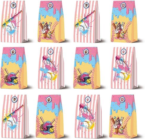 12 Ice Cream Drip Baseball Party Supplies Paper Paps ، مناسبة لزخارف آيس كريم بيسبول. in Kuwait