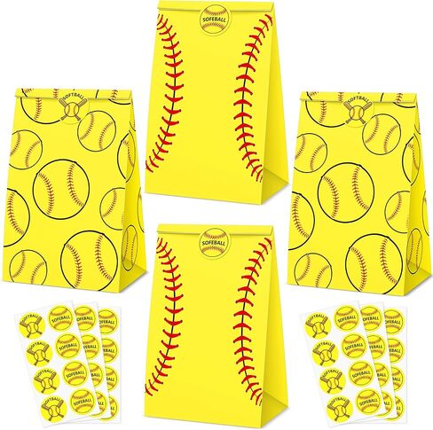 Nezyo 24 PCS Baseball Gift Party Team Party Tefore Baseball Sport Candy Treat Goodie Good With With Stickers for Kids Birthday Party Supplies (Brown) in Saudi Arabia