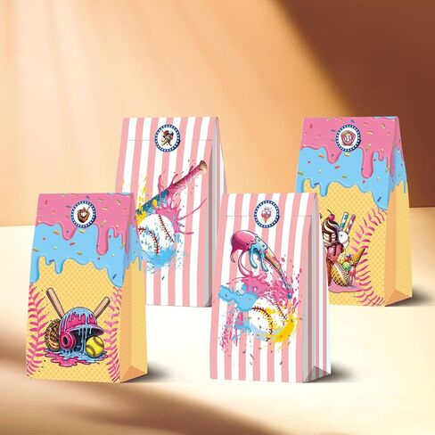 12 Ice Cream Drip Baseball Party Supplies Paper Paps ، مناسبة لزخارف آيس كريم بيسبول. in Kuwait