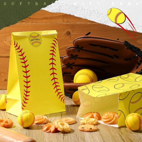 Nezyo 24 PCS Baseball Gift Party Team Party Tefore Baseball Sport Candy Treat Goodie Good With With Stickers for Kids Birthday Party Supplies (Brown) in Saudi Arabia