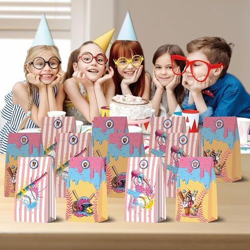12 Ice Cream Drip Baseball Party Supplies Paper Paps ، مناسبة لزخارف آيس كريم بيسبول. in Kuwait
