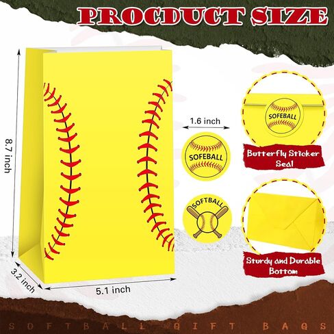 Nezyo 24 PCS Baseball Gift Party Team Party Tefore Baseball Sport Candy Treat Goodie Good With With Stickers for Kids Birthday Party Supplies (Brown) in Saudi Arabia